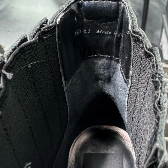 Black Croc-Embossed Ankle Boots - Picture 6 of 7